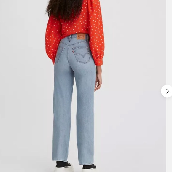 Levis High Waisted Straight Wide Leg Jeans Size 30 Light wash - Picture 1 of 8
